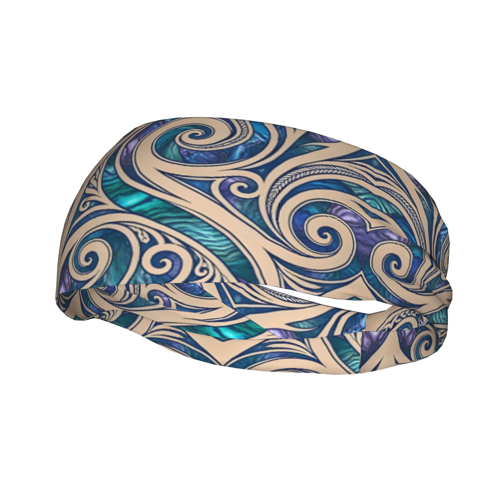 TEMU Outdoor Headband New Zealand Maori Pattern 2d Print Design Daily Wear Exercise Hair Accessory Stretchy Headband Hygroscopic Fit For Exercise
