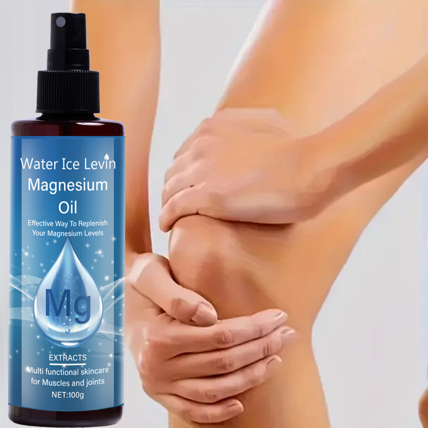 Magnesium Oil Designed for The Care of Muscles And Joints - Quickly Absorbed, Provides, Free from Alcohol And Fragrances, a Natural Solution Suitable for Athletes And Older Adults, for All Light Beige Skin Types