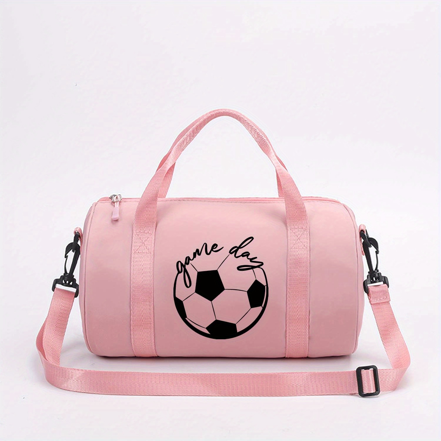 TEMU 1pc Football Lover Printed Messenger Bag - Sporty Chic Mini Crossbody Bag With Adjustable Strap, Durable Fabric, Options For Gym, Dance, Daily