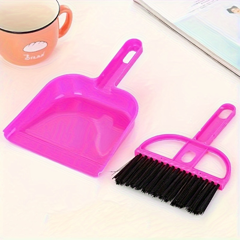 2pcs mini broom and dustpan cleaning brush set hard bristle with dustpan pet supplies handheld cleaning kit portable durable no charge required Product details 6