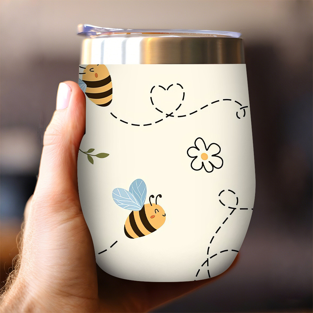 Image of 1pc 355ml/12oz Stainless Steel Vacuum Insulated Cup, Cute , Portable Waterproof Tumbler, Ideal For Outdoor/camping, Home, Office Use, Perfect Christmas, Valentine's Day, And Birthday Gift