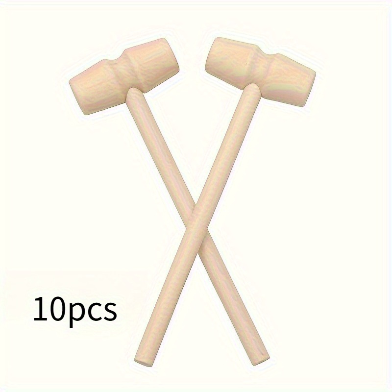 E-shop 10 Stk. oder 20 Stk. optional, archäologischer Schatzgräber-Edelstein-Holzschlägel-Meißel, goldener Eierbrecher, Holzschlägel mit flachem Kopf,