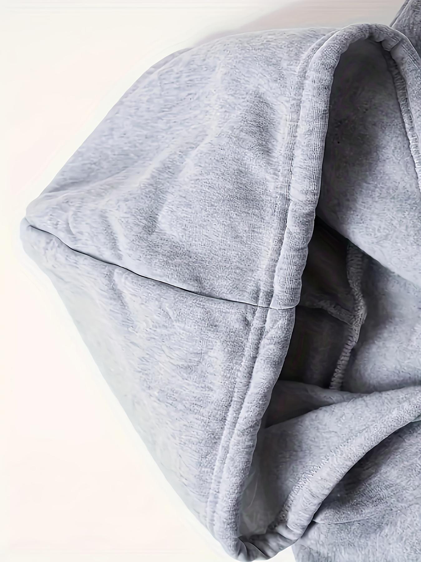 2pcs Men'S Fleece-Lined Thickened Hoodie and Sweatpants Set | Casual Sportswear with Alpha Pattern, Knitted Polyester Fabric, Hooded, Pocket Details, Suitable for Fall/Winter and Weekend Casual