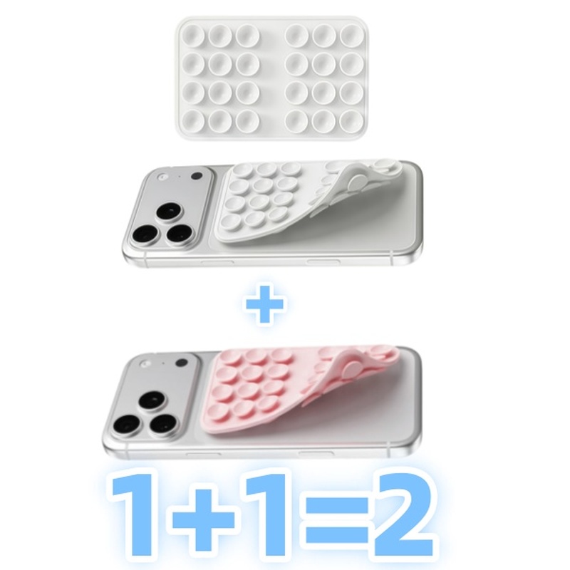 TEMU 2pcs Set, Double-sided Suction Cup Phone Holder, Upgraded Suction Cup, Washable And Reusable Detachable Hand-, Selfie Live Streaming Handheld