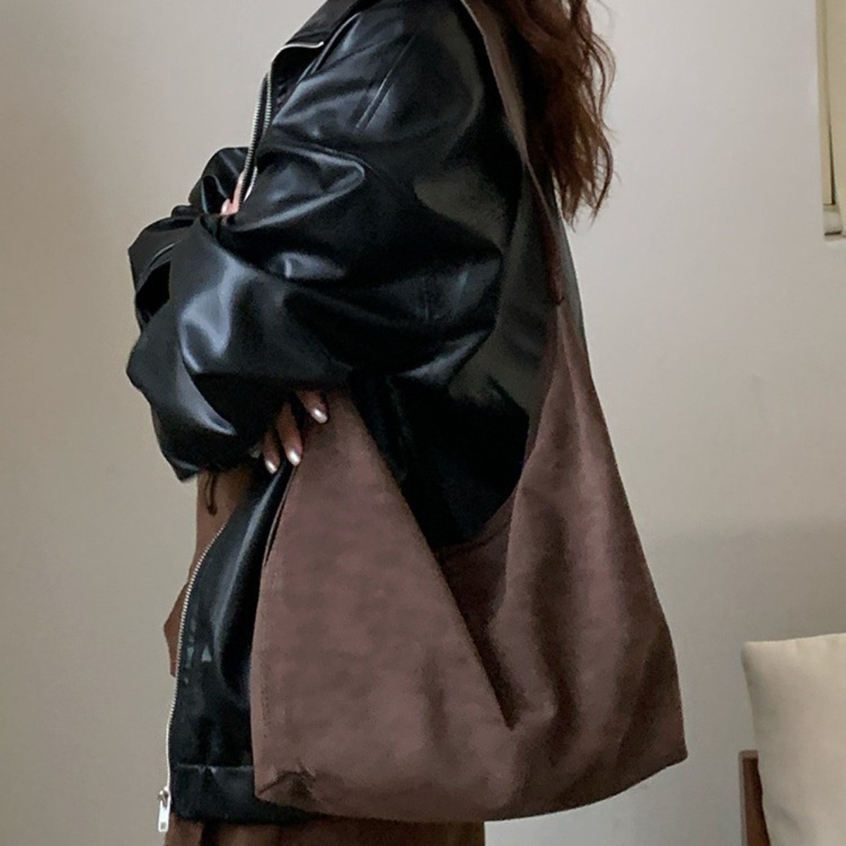 TEMU Bolso Tote de Viaje de Gran Capacidad, Bolso Cruzado Versátil para Otoño e Invierno, Bolso de Retro de Moda, Bolso de con Cremallera, Correa de
