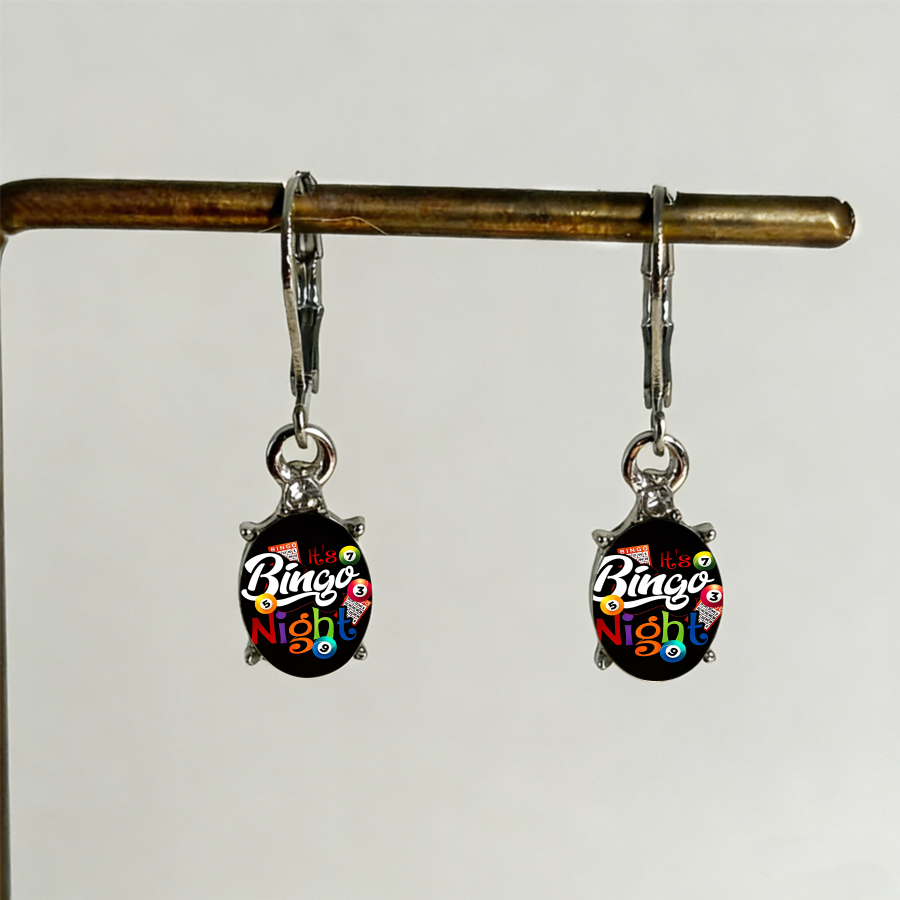 TEMU 2pcs Boucles d'oreilles Boucles d'oreilles Boules Boucles d'oreilles de jeu Boucles d'oreilles ovales Boucles d'oreilles numérotées Additions de