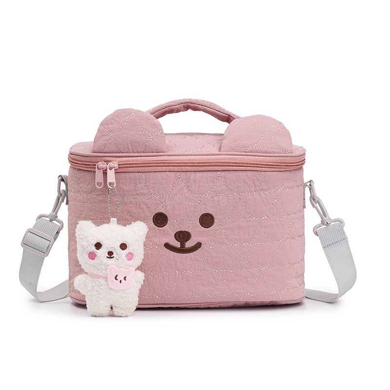 Change Routine: Fashion Diaper Bag, With Stroller Pendant, Cute Bear New Shoulder Mommy Bag Female Crossbody Handbag Mother And Bag Milk Bottle Diaper Storage Bag Hung On Stroller Travel Bag
