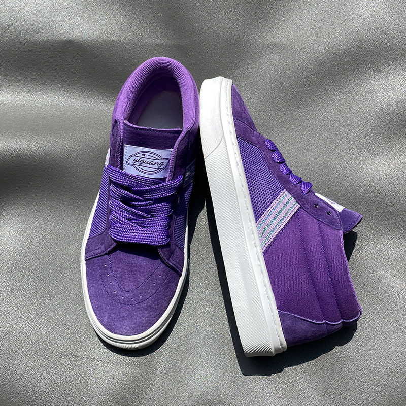 TEMU Purple Low-top/mid-top Canvas Shoes, Student Couple Casual Skate Shoes, Breathable Comfortable Streetwear Trendy Sneakers, Plus Size Shoes