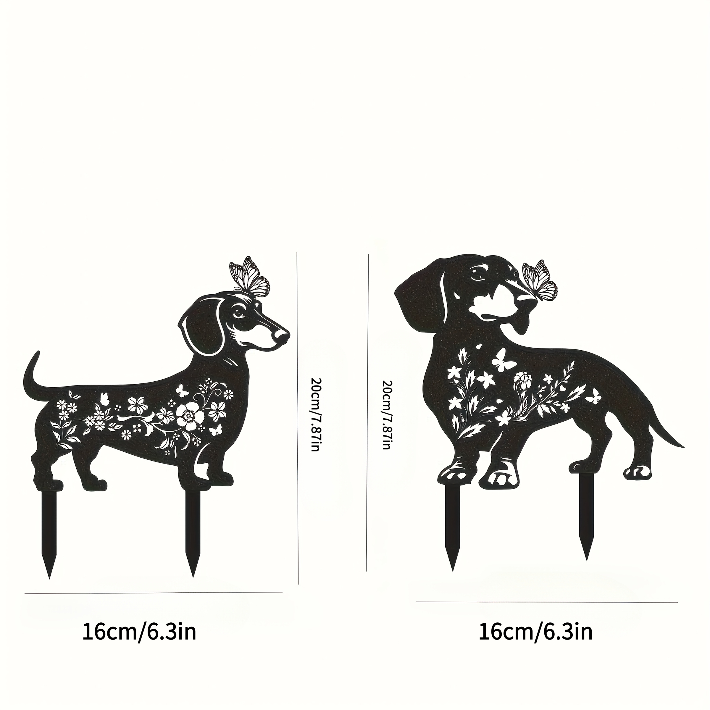 E-shop Dackel-Gartenstatue - Schwarze Vinyl-Außenornament für Rasen, Dackelfigur für , Garten- Feiertagsdekoration (Kein benötigt)