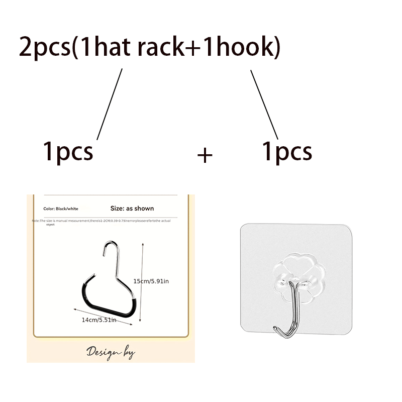 TEMU 2pcs (1 support à chapeau et 1 crochet) 1pc Nouveau support à chapeau, de rangement pour chapeaux, 1 support suspendu peut suspendre 8 chapeaux