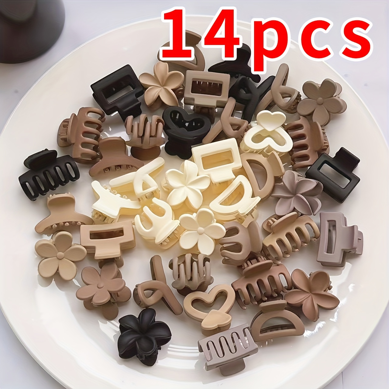 TEMU 14pcs Mixed Color Small Hair Clip, Simple And , Suitable For Hairstyles, Diverse Styles, Suitable For Daily Leisure And Outdoor Wear. , Women's Hair Accessories, Beach Accessories