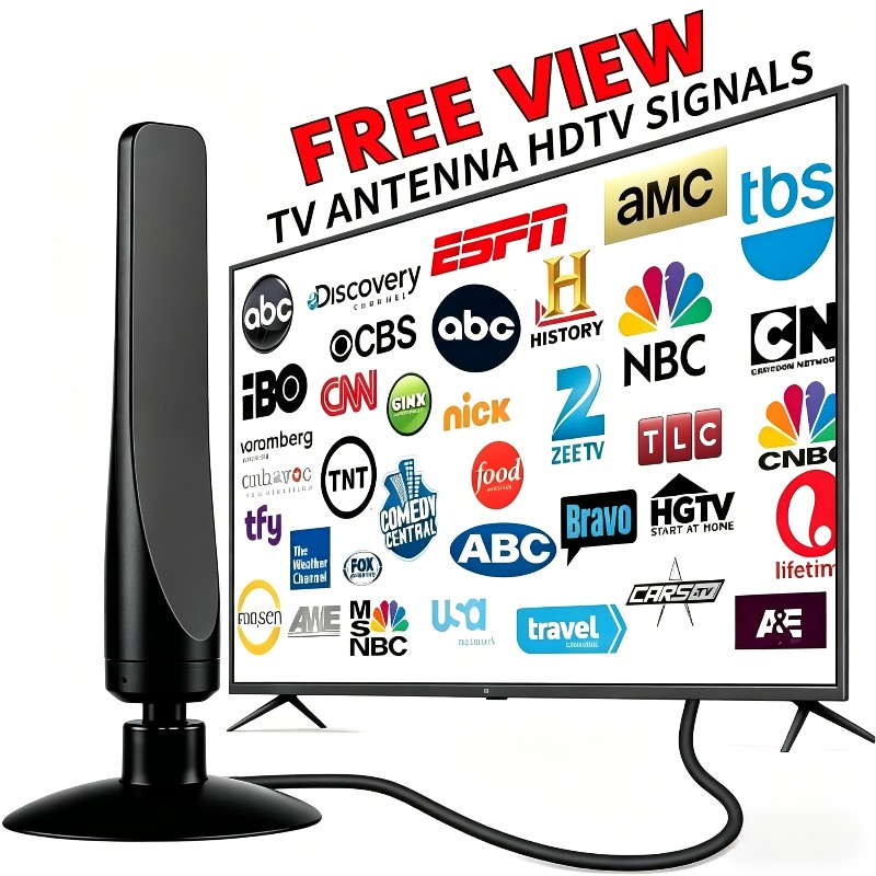 Temu – TEMU 2026 Smart Tv Antenna Compatible For Smart Tvs & Devices, Mini Indoor Hd/ultra Hd With 29000 Miles Range, Free Channels Suitable For Sd/hd