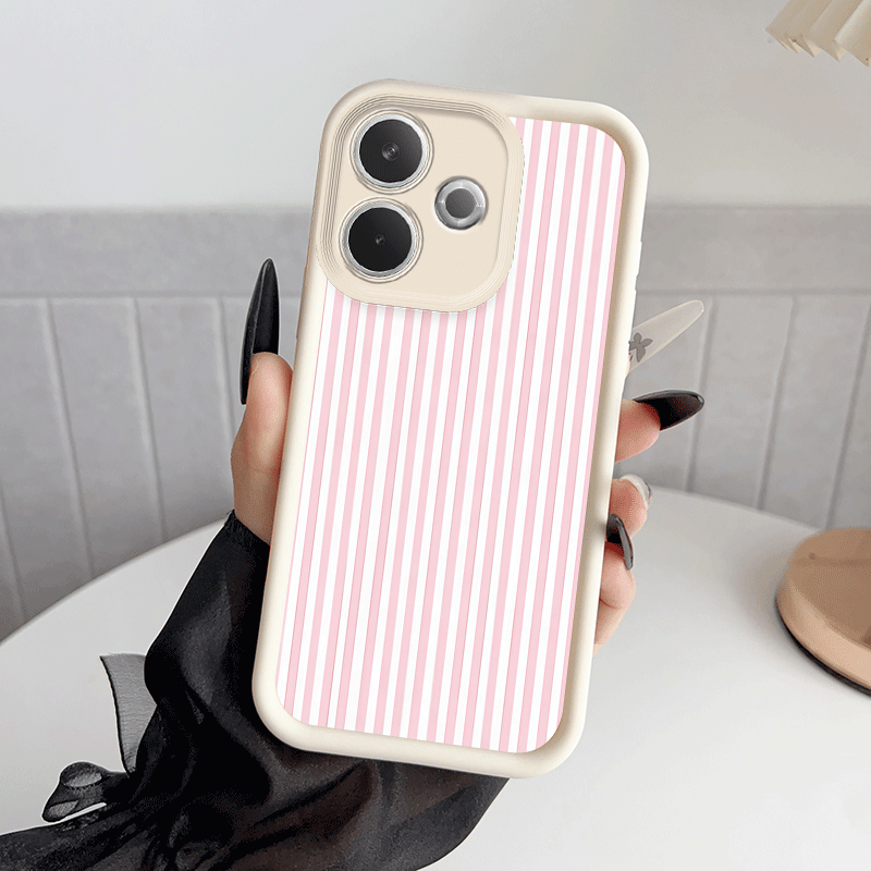 TEMU Phone Case - Pink And White Striped Phone Case Suitable For Oppo A3 A3 Pro A3x A5 5g A5 Pro A6 Pro A5x A5i A16 A17k A18 A20 A38 A40 A55 A57 A57s