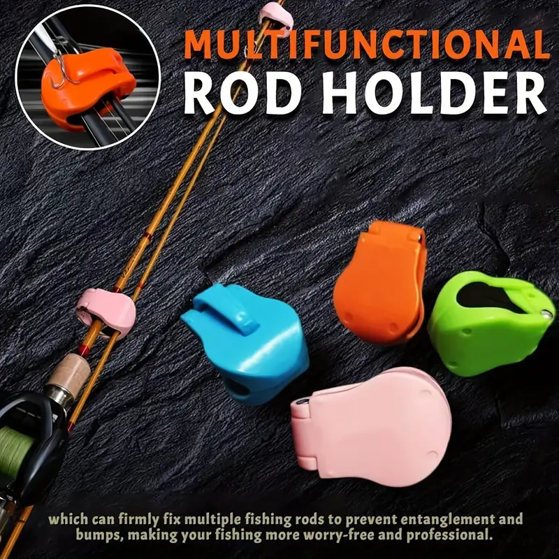 rubber fishing rod holder clips MGGi Wall Mounted Pole boat rod holders 4pcs multifunctional rod clip secure