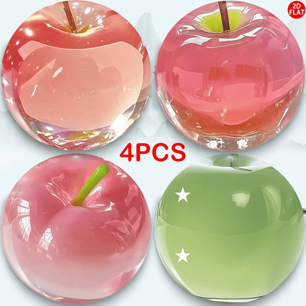 TEMU 2d Flat, 4pcs Set Of 2d Flat Badge Pins, Cute Glass Fruit Safety Pin Brooch, Backpack Jacket Hat Aesthetic Badge Set, Give Fun Gifts, 2d Flat