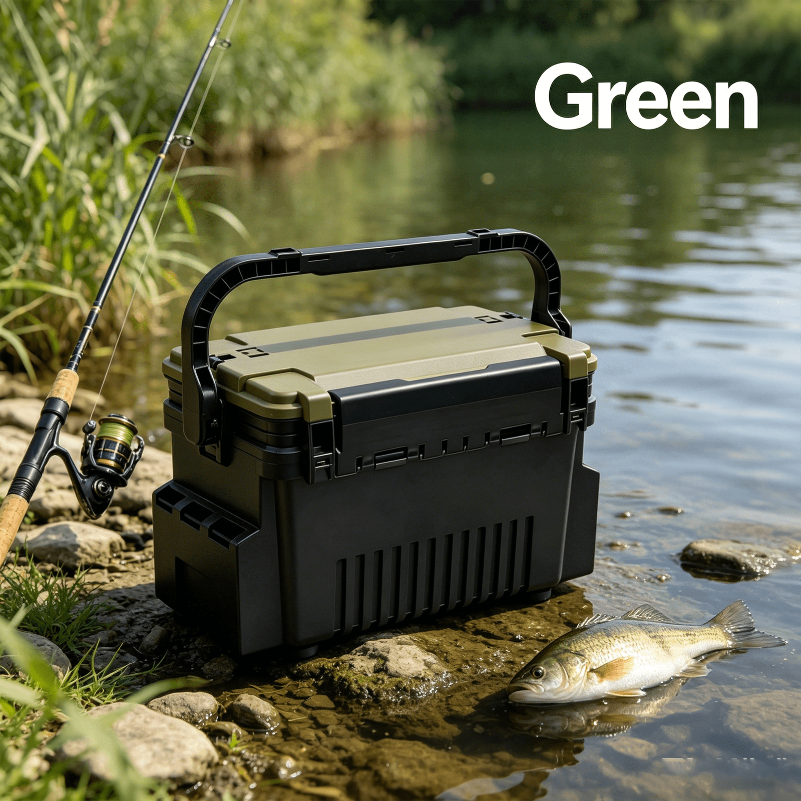 Two-tier Portable Fishing Gear Storage Box Set, Durable Double Layer Tackle Container For Hooks, Lures And All Fishing Supplies