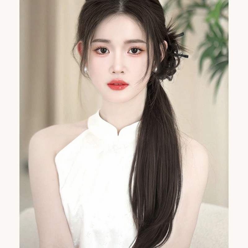 elegant deep wave ponytail extension for women natural looking synthetic hair claw clip in versatile for   details 5