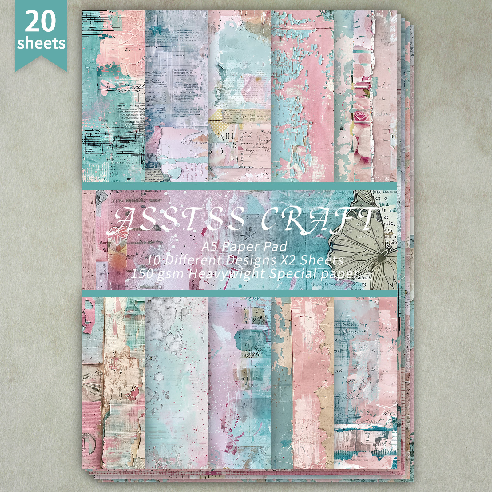 TEMU 20 Sheets Of A5 Paper In A -, Decorative Purposes, Crafting, Junk Journaling, And Handmade Vintage Magazines With Decorative Paper And Old