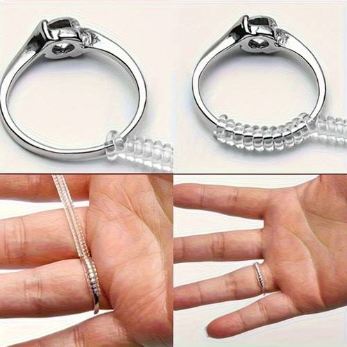 4 8invisible ring size adjusters suitable loose rings ring spacers or tighteners can adjust rings of any size transparent silicone material unisex wedding ring accessories
