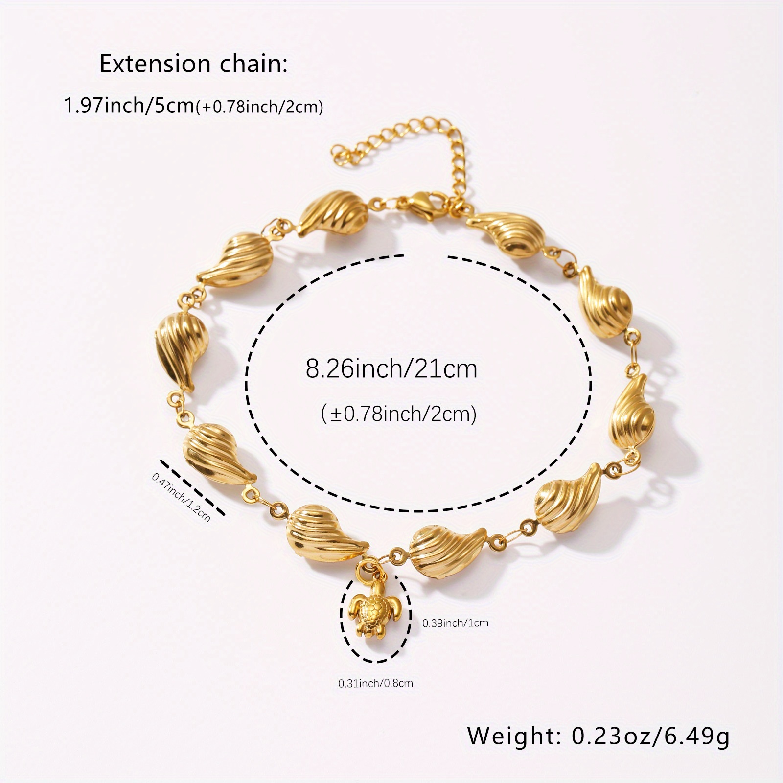 Women's Sea Turtle Stainless Steel Anklet, Hypoallergenic