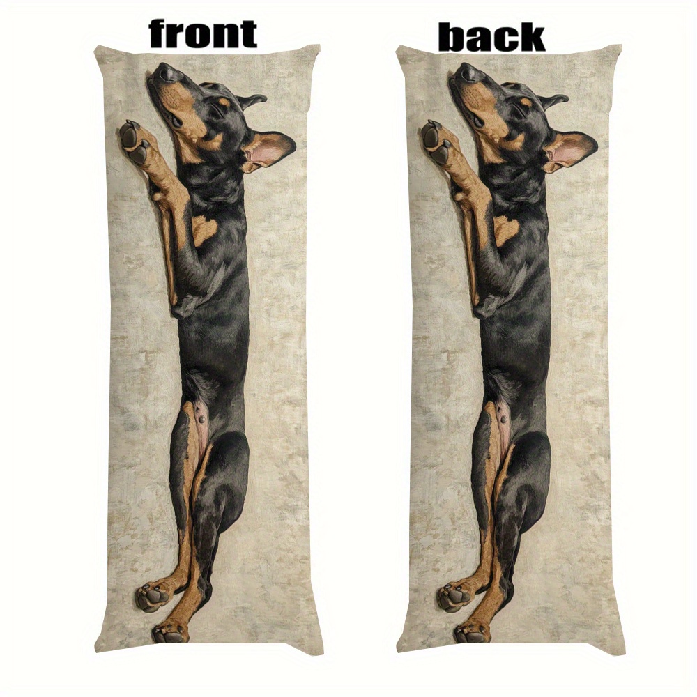 

Doberman Dog-themed Body Pillowcase - 20x54 Inches, Double-sided Print, Zip Closure, Machine Washable - Sofa & Farmhouse Decor