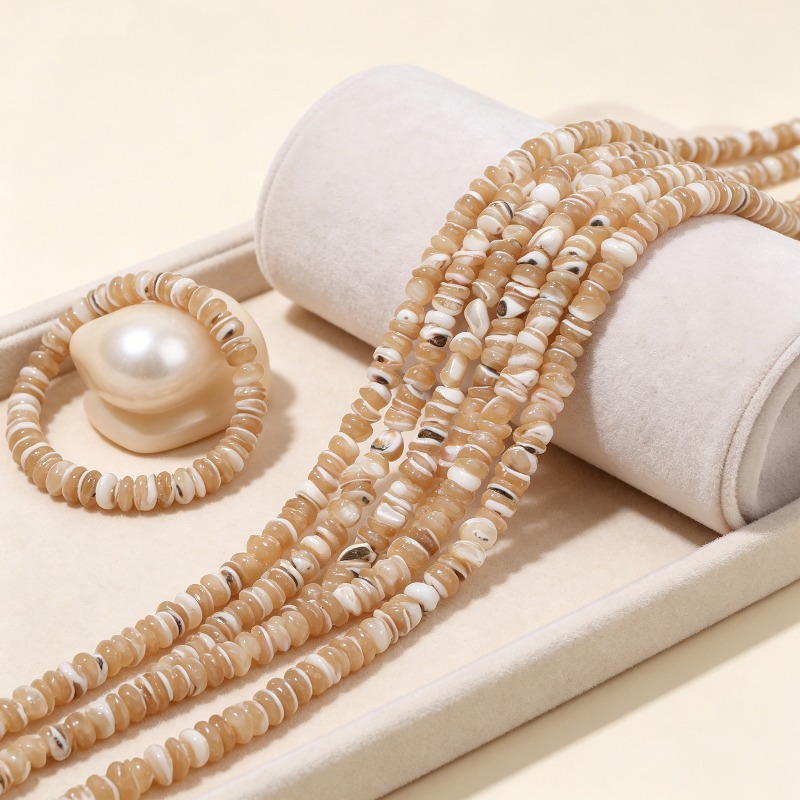 5 X 2Mm Natural Stone Beige Irregular Round Loose Beads