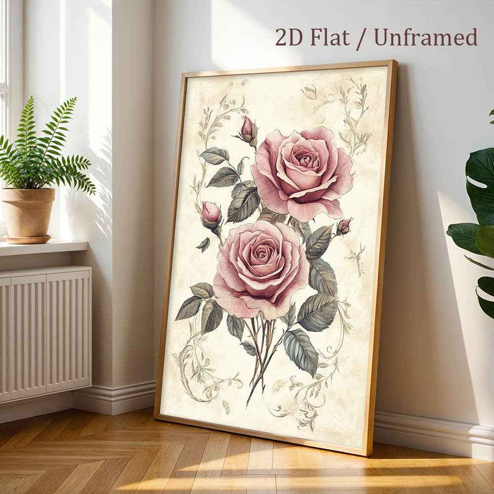 rose wall art sold on Temu United States