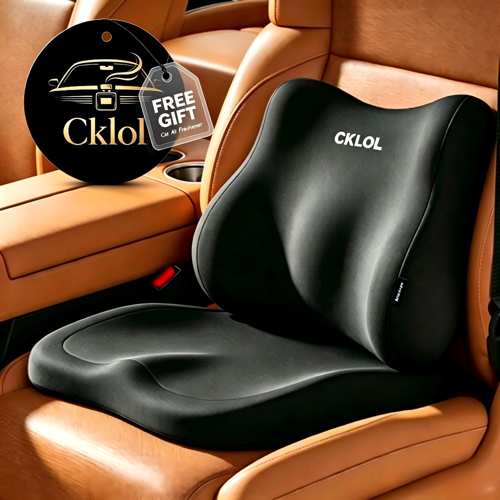 TEMU 2pcs Memory Foam Seat Lumbar Support Cushion (free Branded Fragrance Scented Tablets), Lumbar Back Support & Seat Cushion For Long Sitting,