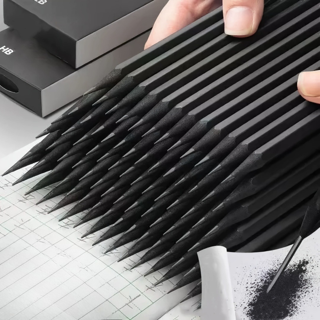 Premium HB Pencil with Eraser - Luxury Black Wood, Smooth Writing and Drawing Pencils - Durable and High-Quality, Perfect for Students and Artists, Ideal for Sketching, Pen, Pencil, Professional Pencil For Drawing, Graphite Pencil, School Supplies, Pencil For School, Pencil Set For School, Schooling, Drawing | S-grip Design, Pencils Bulk, Drawing Pencils, Medium Size Pencils, Eraser Envelope