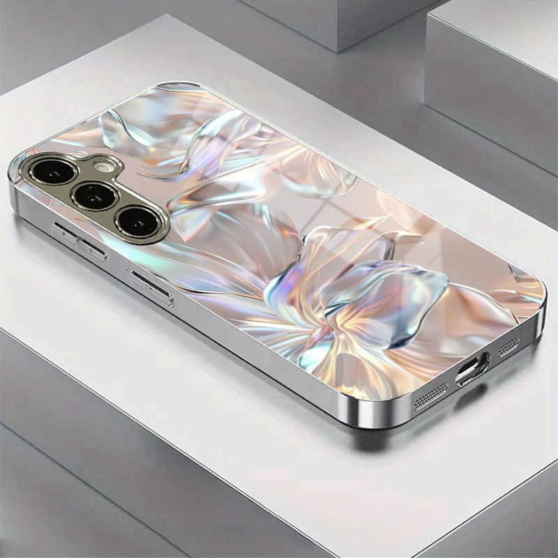 TEMU Phone Case: Floral Shadow Electroplated For Galaxy S25, S24 Ultra, S23, S23 Fe, S23, S22 Ultra, S22 Plus, S22, S21 Ultra, S21, S20 Ultra, S20,