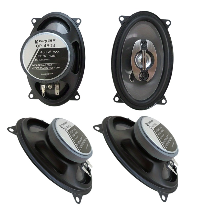 TEMU 4x6 Inch 1800w Car Coaxial Speakers - Full Range Sound, Shockproof Design, , Flush Mount, Mono Audio Output, Button Control - Perfect Entry-level Upgrade For A Live Concert Experience - Black
