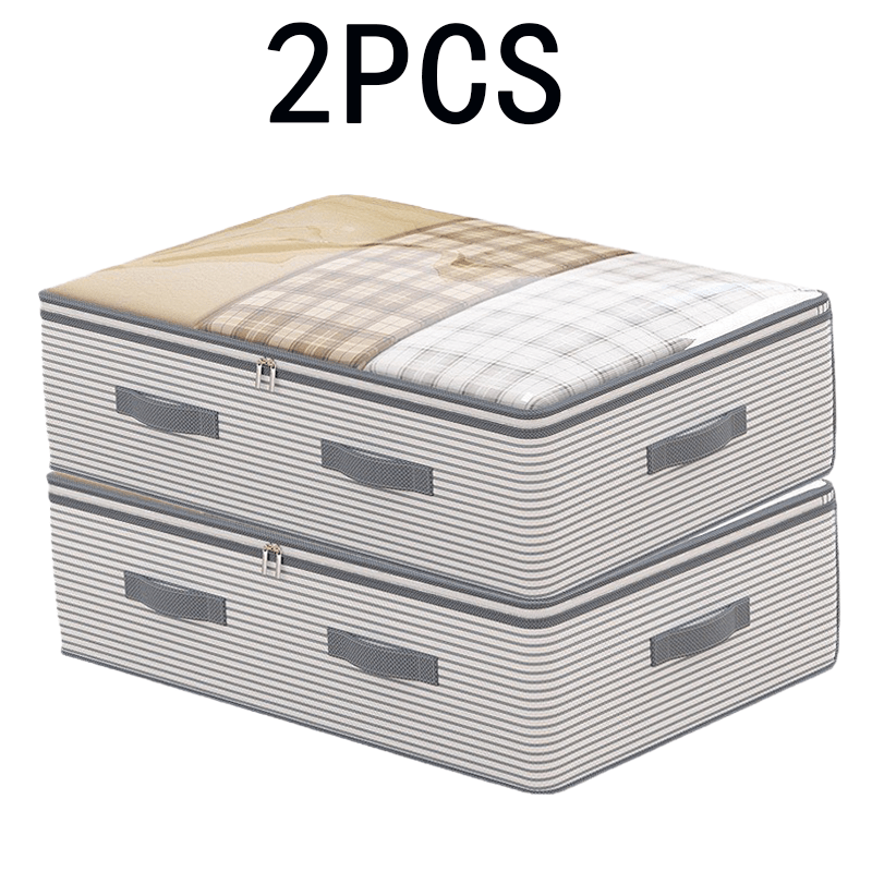 E-shop 2 Stk. Aufbewahrungstaschen für unter dem Bett mit großem Fassungsvermögen, flache Schubladen-Organizer-Box für Kleidung Decken, erweiterbarer