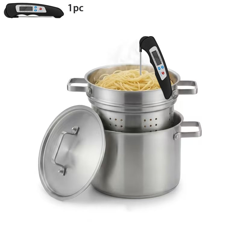 TEMU Multi-functional Kitchen Tool -- 1pc Digital Meat Thermometer For Kitchen, Multi-functional And Foldable, Suitable For Bbq, Roasting, Milk,