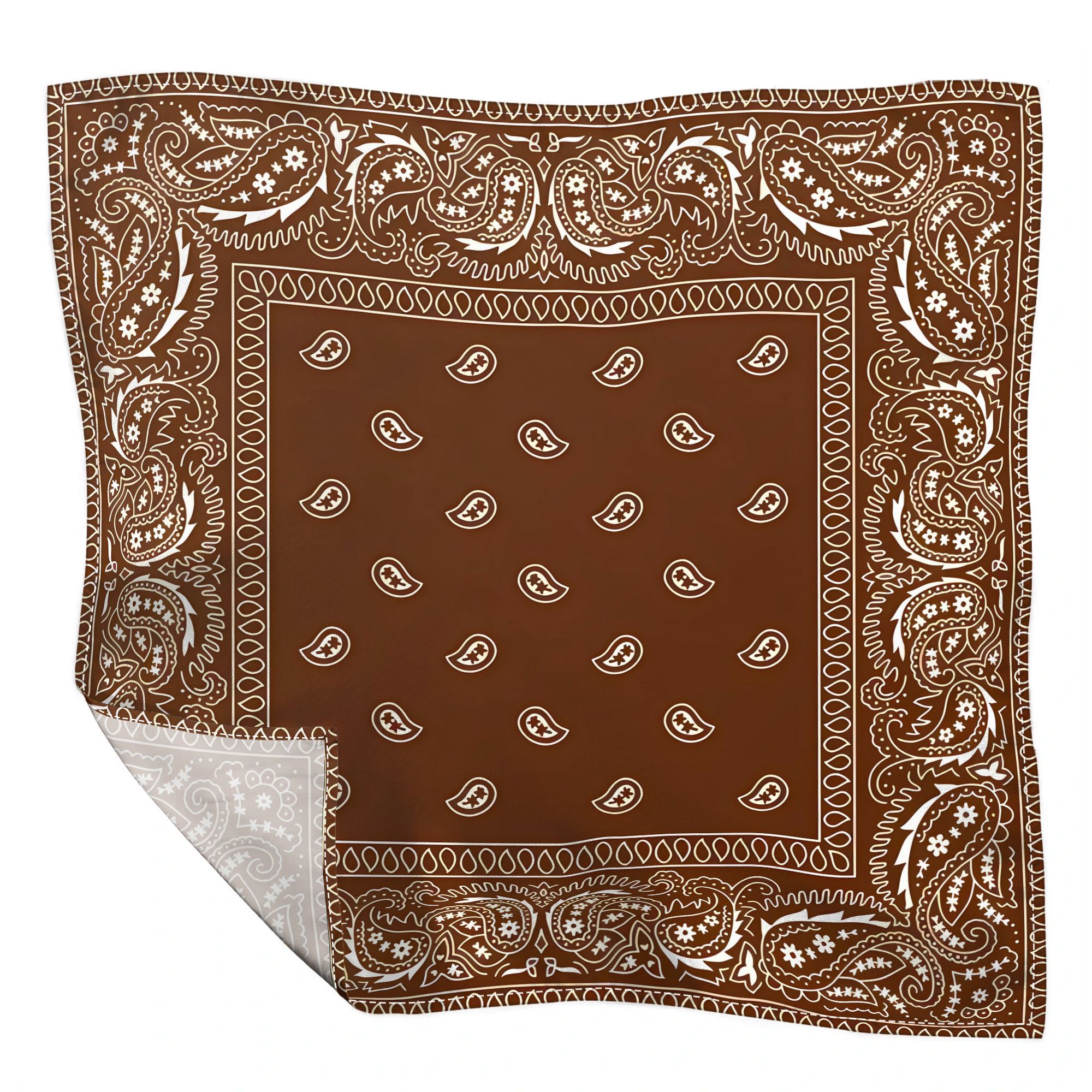 TEMU 2d Print Design 55 X 55cm Paisley Design Fashionable Handkerchief Fashionable Outdoor Riding Hiking Party Accessory For Street Style