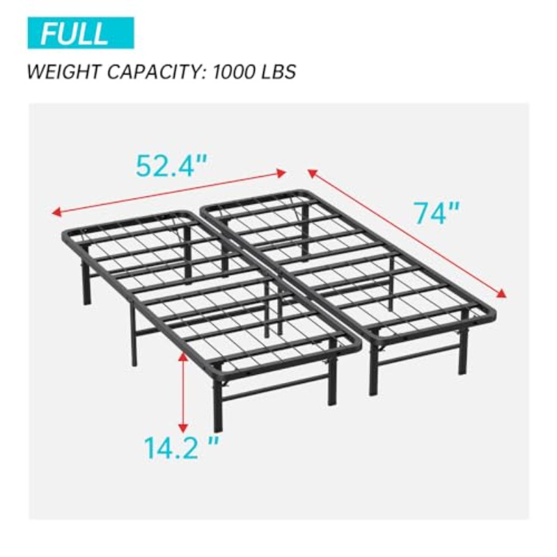 bed frame metal platform bed frame mattress foundation box spring replacement heavy duty steel slat easy assembly    