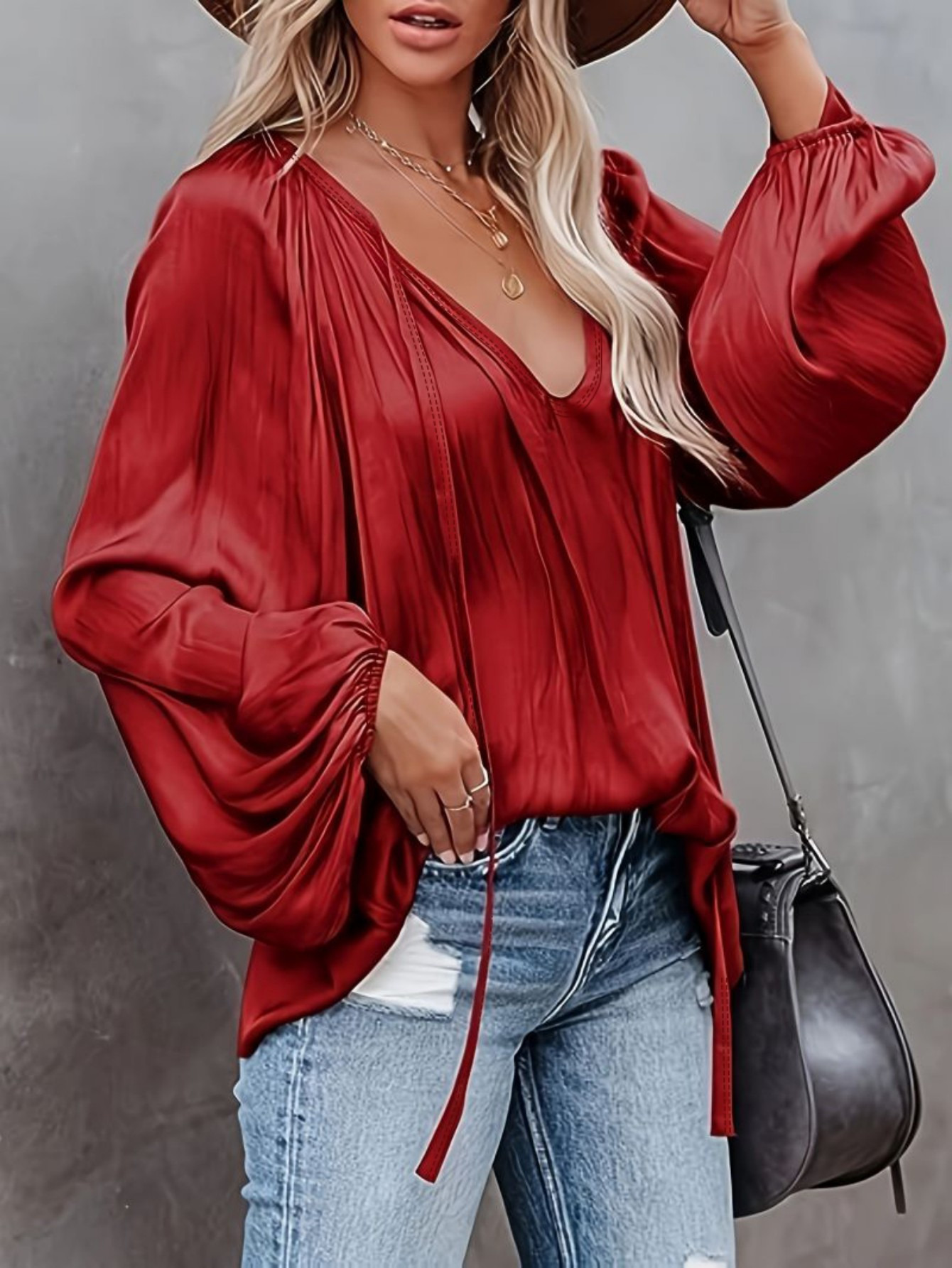 beautiful red blouses