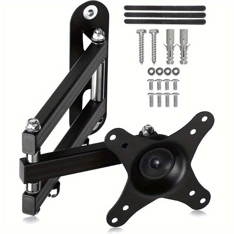 Image of 1 Set Tv Monitor Wall Mount For 15-32in Vesa 75/ 100 Adjustable Sturdy Construction, 15-32 Inch Monitor Tv Wall Bracket, Monitor Wall Bracket Can Rotate And Tilt, Vesa 75/ 100, Tv Wall Bracket