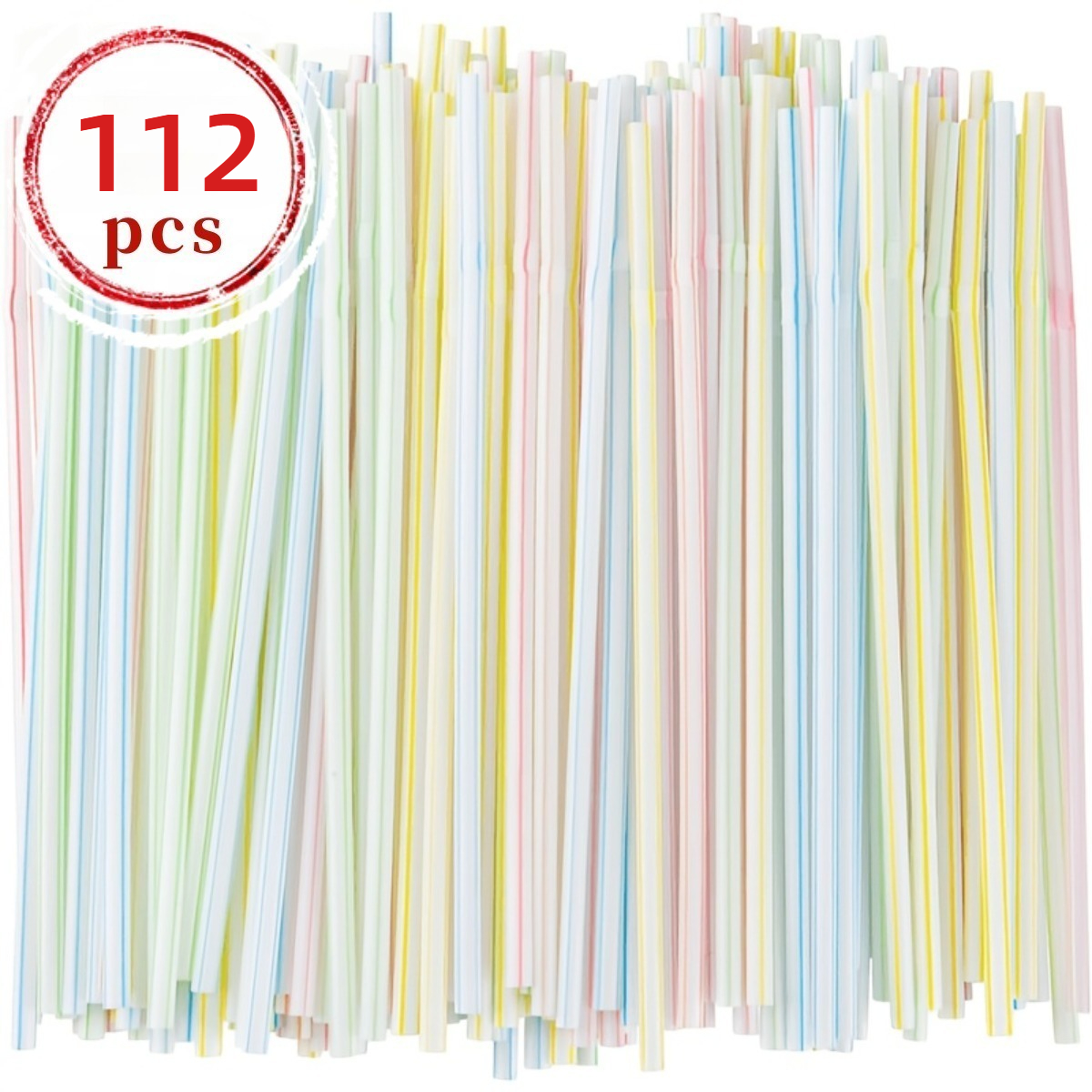 TEMU Ensemble de 112 en plastique flexibles pour tissage - Bandes de tubes pliables multicolores à rayures avec embouts flexibles, adaptées au de
