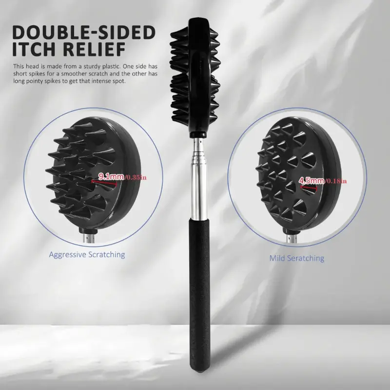 1pc 23 teeth super large back scratcher extendable 21 stainless massager with dual sided scratching ergonomic non slip handle for back head body perfect gift for men women mothers massager for back Product details 0