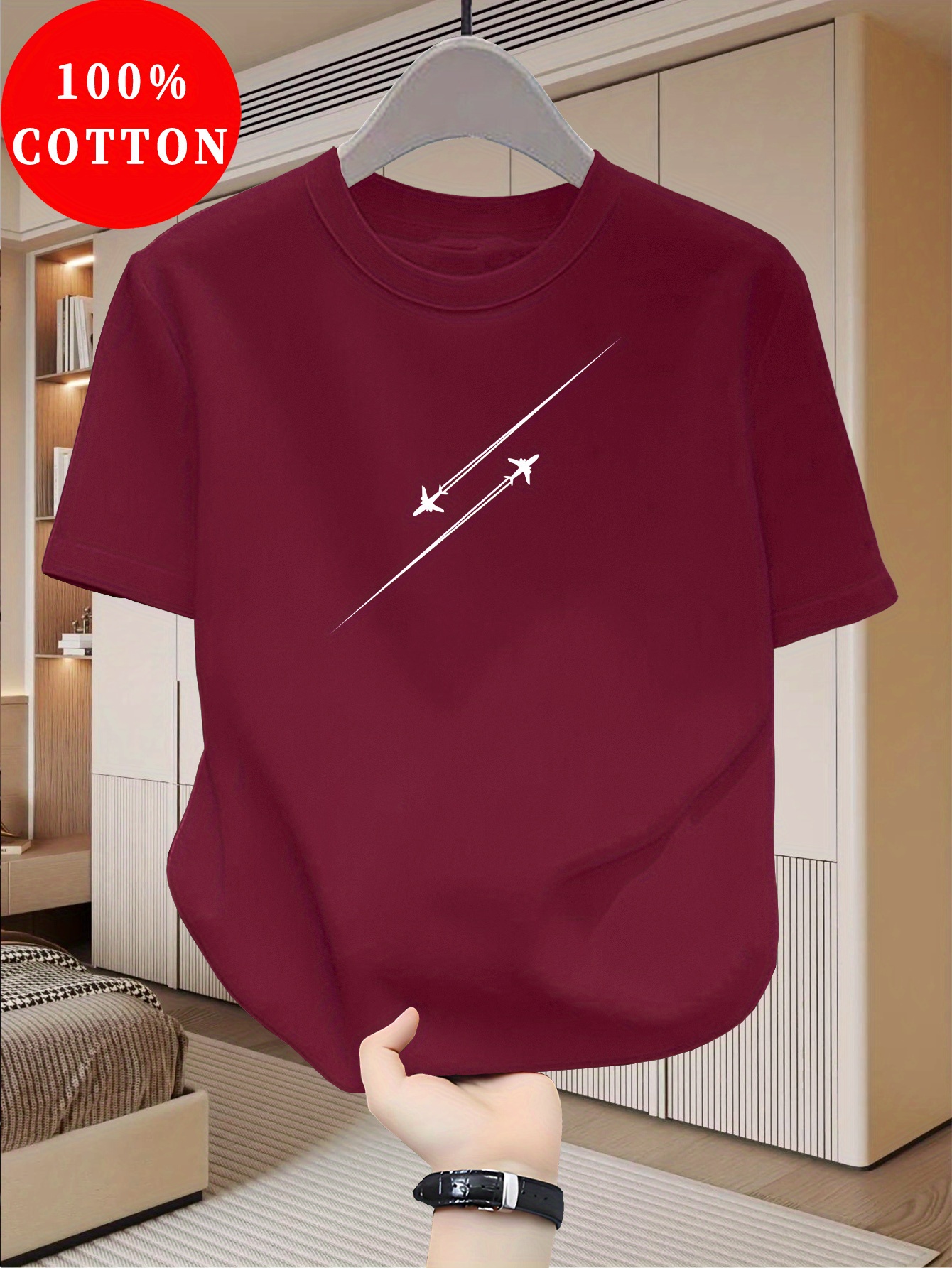 T-shirt Homme En Coton Pur Coupe Ample Pour Été Confortable_voghion.com