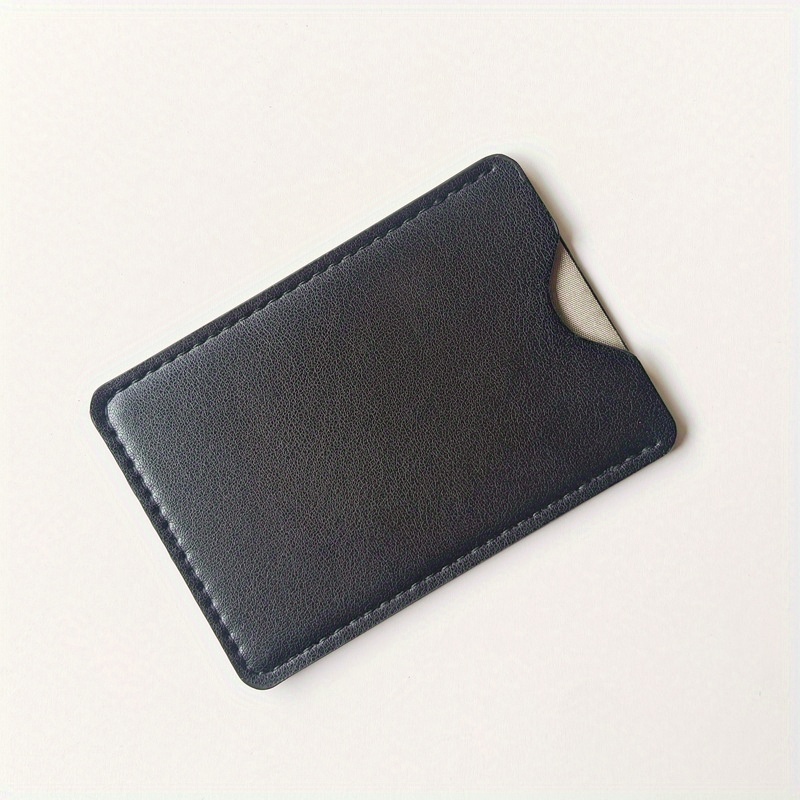 Image of 2pcs Men's Credit Card Holder Unisex Rfid Bank Card Id Protector Pu Leather Slim Card Case Business Minimalist Neutral Design