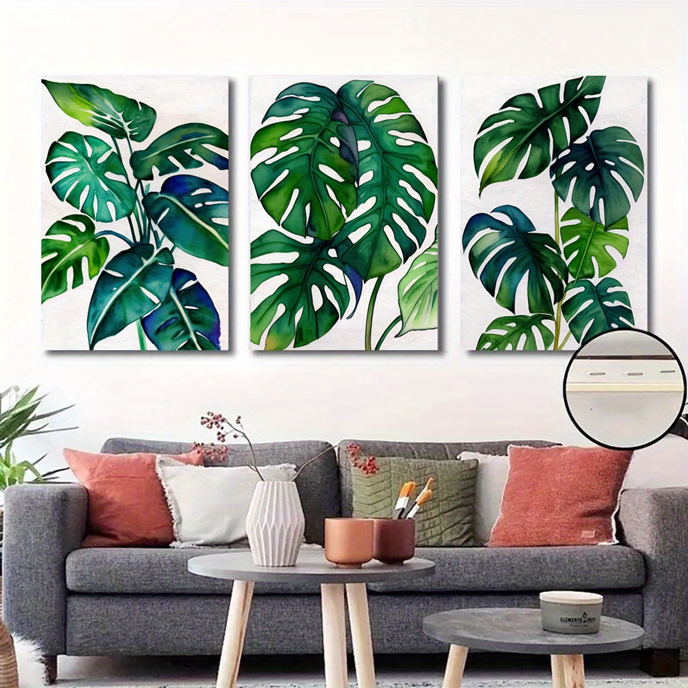 SVRXART Set di 3 stampe artistiche da parete colorate su tela con cornice, motivo floreale, stampa minimalista e moderna, decorazione da parete per ragazze, per soggiorno, camera da letto, bagno, 40,6