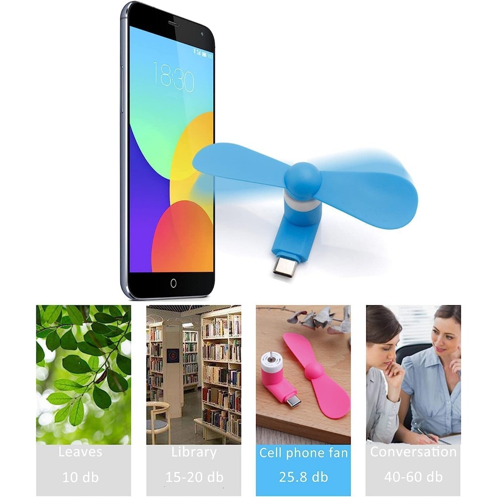 Mini ventilateur portable Type-C, petit ventilateur de bureau à clipser, parfait pour se rafraîchir au bureau ou en voyage, un ventilateur portable pour appareils mobiles avec connexion Type-C, ventilateur cadeau silencieux