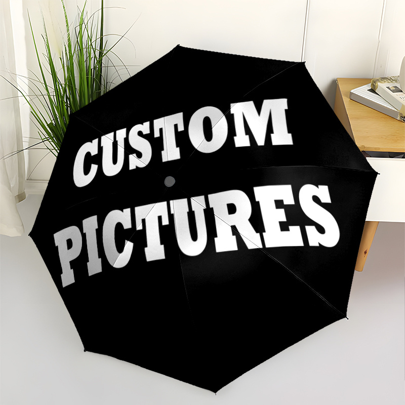 Image of Personalized Photo/text Umbrella Custom With Your Own Picture & Text - Automatic Folding Umbrella With 8-rib Sturdy Frame, Lightweight For /, Ideal Gift Suitable For Outdoor, Travel, Everyday Use