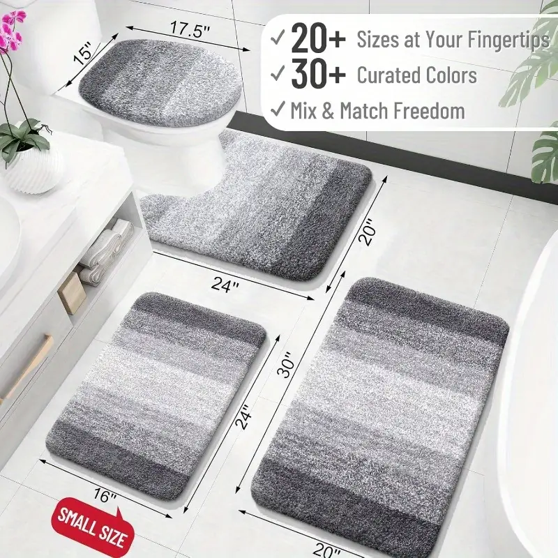 bathroom rugs 30x20, soft absorbent microfiber bath rugs, rubber backing, quick dry, machine washable bath mats bathroom floor, tub and shower, home decor accessories, bathroom accessories and decorations, fluffy bath mat, bathroom mat long, non slip bathtub mat, bath accessories, quick dry bath mat, shower mat, plush bath mat, cozy bathroom decor, durable bath mat, microfiber, absorbent floor mat, owners, buyers Product details 1