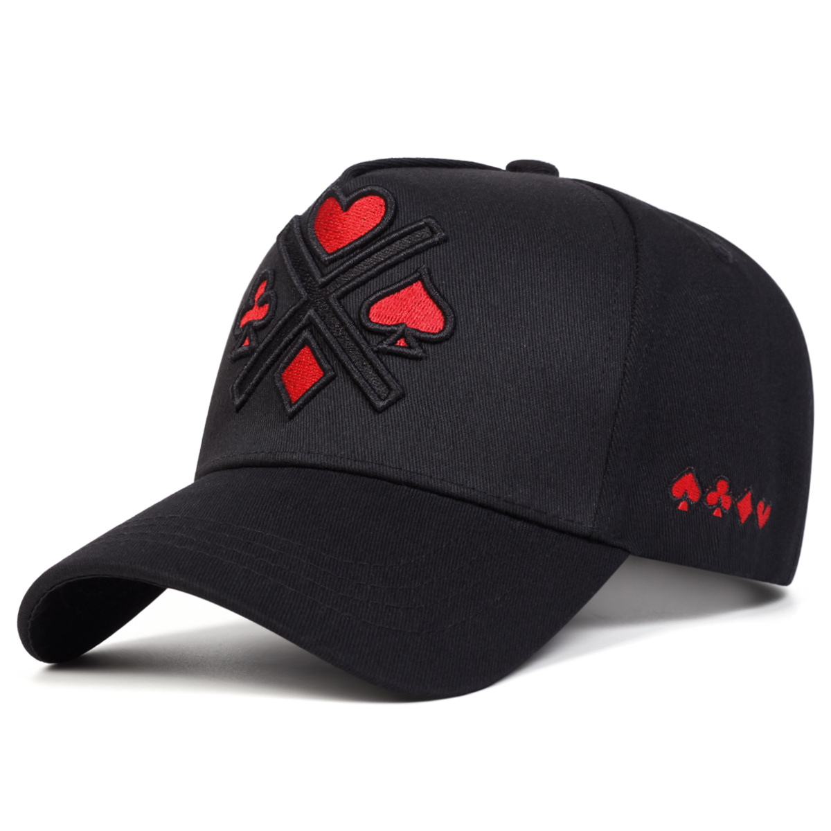 TEMU 1 Men's Poker Baseball Cap, Fashionable Five-panel Hat, Adjustable Casual Outdoor Sports Cap, Suitable For Spring And Autumn Travel, , And Beach