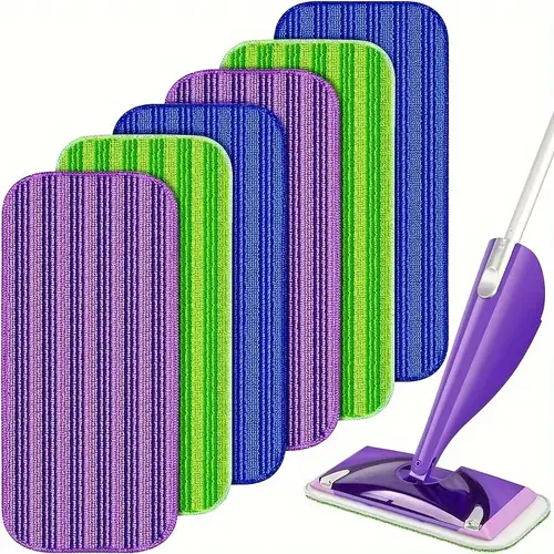 microfiber mop pads for 3pcs multi color striped replacement heads ultra absorbent durable compatible with 12 inch handle ideal for home cleaning reusable mop pads