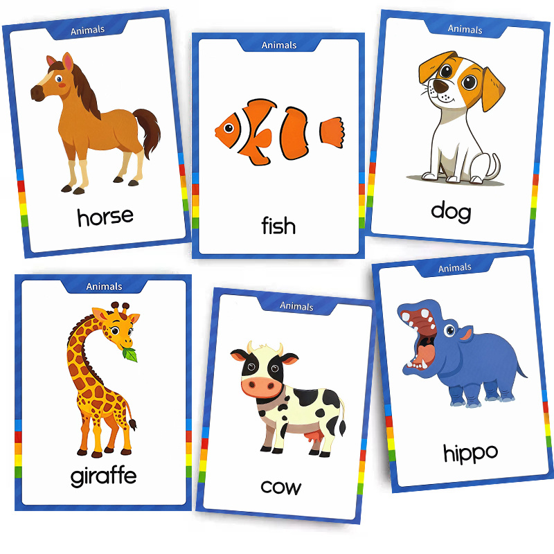 41 Words Animal Cognition Learning Cards for Kids