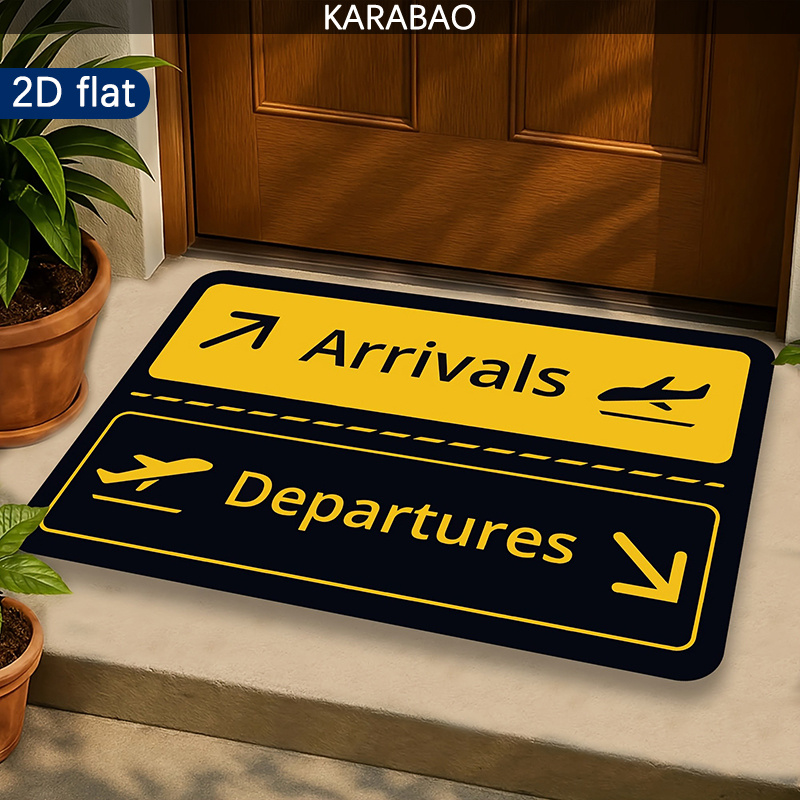 TEMU 【2D】空港テーマの飛行機デザイン ドアマット - 家庭の玄関、リビング、寝室に最適。ソフトフロアマット - ブラック＆の旅行装飾。洗濯可能。各種サイズあり。航空愛好家へのギフトに最適。