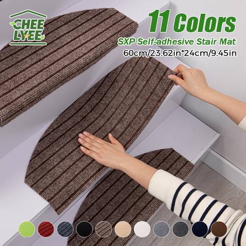 14pcs set of semi circular self stair mats sxp self floor mats household floor mats commercial stair mats non slip anti fall 4mm thick suitable for all indoor places 23 62inx9 45in
